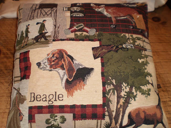 New Beagle, Stag, & Fox cushion